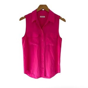 Equipment Sleeveless Silk Blouse in Pink, Size S